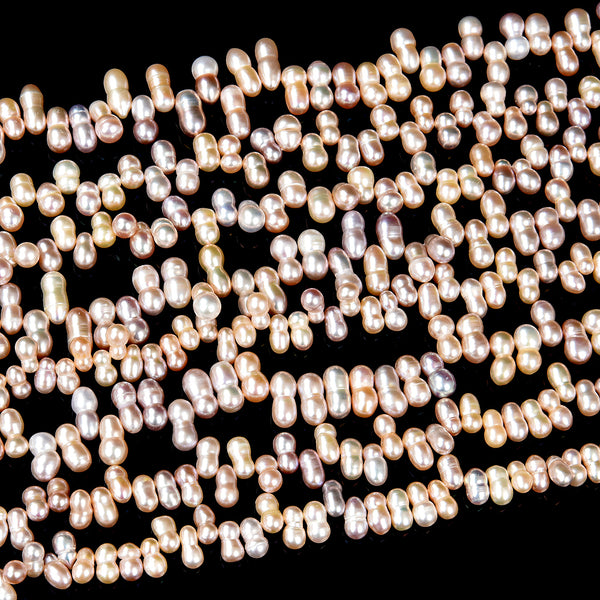 Natural Freshwater Peach Pearl Gemstone Peanut 8-11MM 10-13MM Loose Beads (S30)