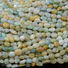 Natural Blue Brown Amazonite Gemstone Pebble Nugget 4-6MM 7-9MM Loose Beads (D413)