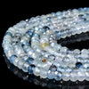 Natural Aquamarine Gemstone Grade AAA 4X3MM Micro Faceted Rondelle Loose Beads 15 inch Full Strand (80018135-P90)