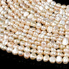 Natural Baroque Freshwater Ivory White Cream Pearl Gemstone Potato Nugget 6-7MM Loose Beads (S29)