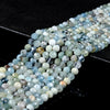 Natural Aquamarine Gemstone Grade A Micro Faceted Round 6MM Loose Beads (P94)