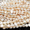 Natural Baroque Freshwater Ivory White Pearl Gemstone Pebble Nugget 7-8MM 8-9MM Loose Beads (S30)