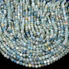 Natural Aquamarine Gemstone Grade A Micro Faceted Round 6MM Loose Beads (P94)