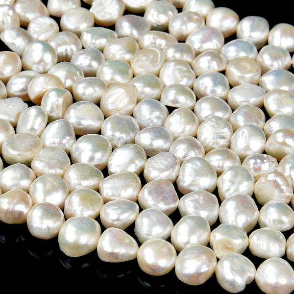 Natural Baroque Freshwater Ivory White Pearl Gemstone Pebble Nugget 7-8MM 8-9MM Loose Beads (S30)