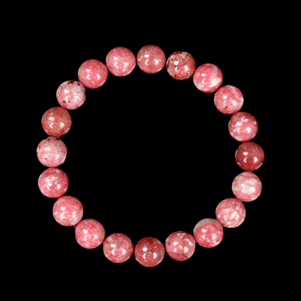 Natural Norwegian Thulite Gemstone Round Bracelet 8MM 10MM