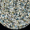 Natural Aquamarine Gemstone Grade A 6X4MM Micro Faceted Rondelle Loose Beads 15 inch Full Strand (80018137-P90)