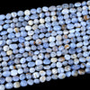 Natural Chalcedony Blue Lace Agate Gemstone 10-12MM Pebble Nugget Loose Beads (D468)