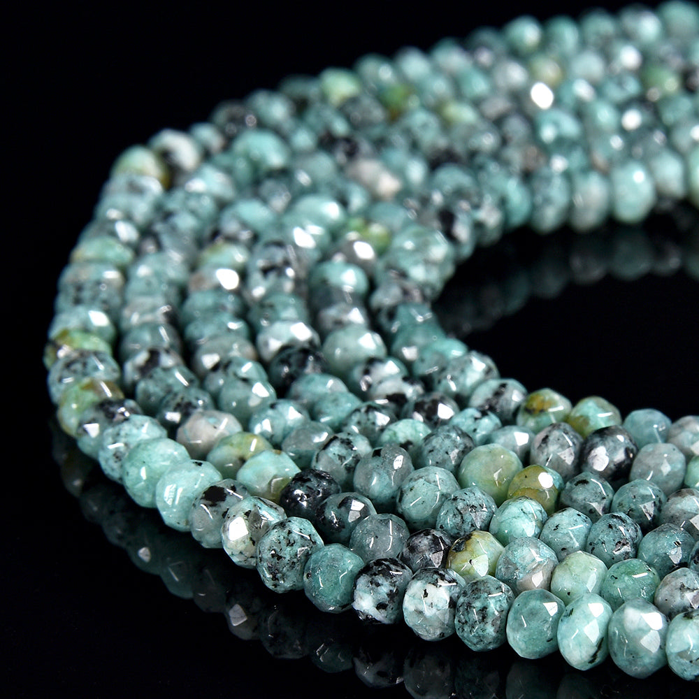 Natural 6mm Faceted Dark Blue Jade Loose Beads – Round, AA Quality, 15” Strand, Center-Drilled
