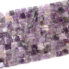 Natural Chevron Amethyst Gemstone Cube 11-13MM 14MM Loose Beads 15.5 inch Full Strand (D422)