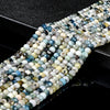 Natural Aquamarine Gemstone Grade A 6X4MM Micro Faceted Rondelle Loose Beads 15 inch Full Strand (80018137-P90)
