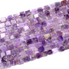 Natural Chevron Amethyst Gemstone 10-12MM Cube Loose Beads 15.5 inch Full Strand (80017648-D422)