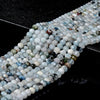Natural Aquamarine Gemstone Grade A Micro Faceted Rondelle 6X4MM Loose Beads (P90)