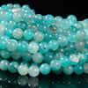 Natural Aqua Blue Peruvian Amazonite Gemstone Grade AA Round 6MM 8MM  Loose Beads (D579)