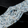 Natural Aquamarine Gemstone Grade A Micro Faceted Round 4MM 5MM 6MM Loose Beads (P94)