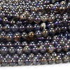 Natural Deep Blue Iolite Gemstone Round 4MM 5MM 6MM Loose Beads (D447)