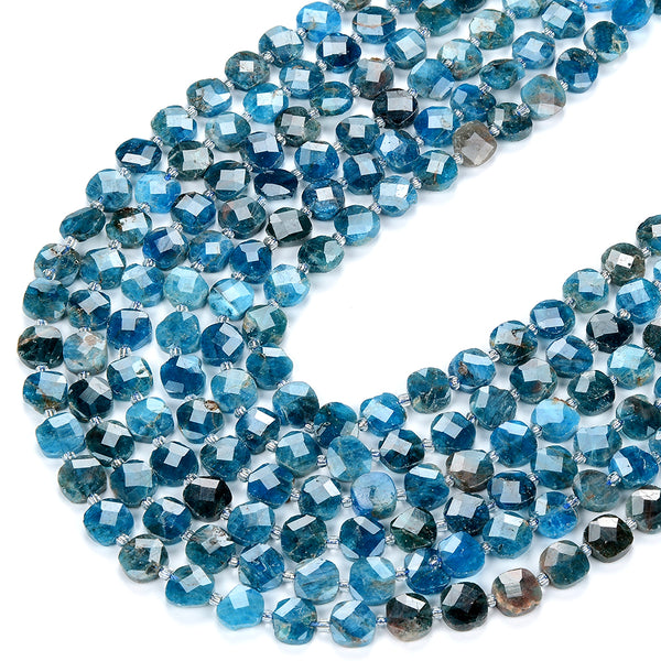 Natural Apatite Gemstone 10X10MM Micro Faceted Square Loose Beads (D418)