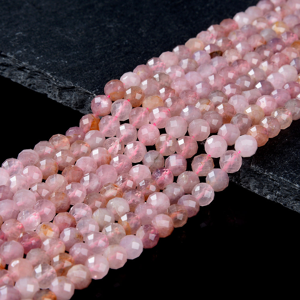 rose quartz seed beads 5MM Natural Madagascar Rose Quartz Gemstone Grade AAA Micro Faceted Ro –  DayBeads