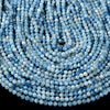 Natural Aquamarine Gemstone Grade AA Micro Faceted Round 3MM 4MM 5MM Loose Beads 15 inch Full Strand (P55)