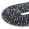 Natural Black Spinel Gemstone Grade A Micro Faceted Rondelle 5X4MM Beads (D72)