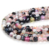5X4MM Natural Multi Color Tourmaline Gemstone Micro Faceted Round Loose Beads (P46)