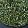 2MM Natural Green Tourmaline Gemstone Grade AAA Micro Faceted Diamond Cut Cube Loose Beads (P43)