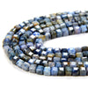 2MM Natural Dumortierite Gemstone Grade A Micro Faceted Diamond Cut Cube Loose Beads (P43)