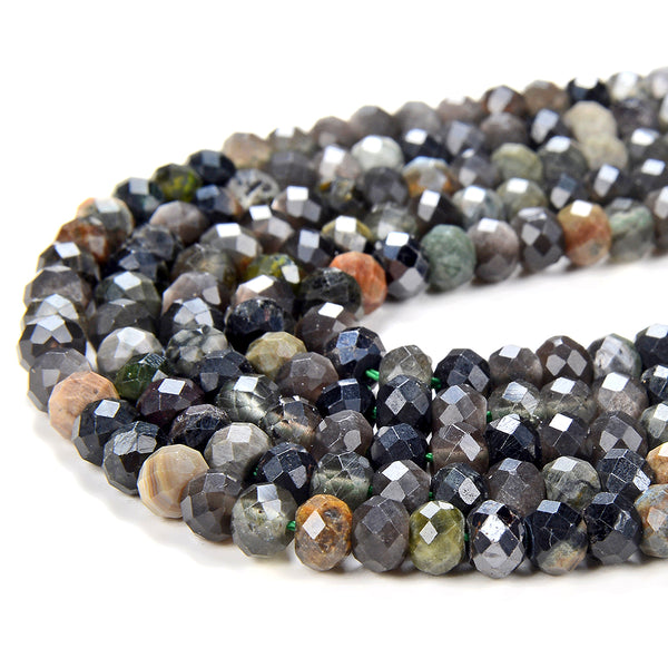 5X4MM Mix Multi Gemstones Gemstone Micro Faceted Rondelle Loose Beads (P38)