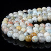 Natural Flower Aquamarine Gemstone Grade A Round 8MM Loose Beads (D106)