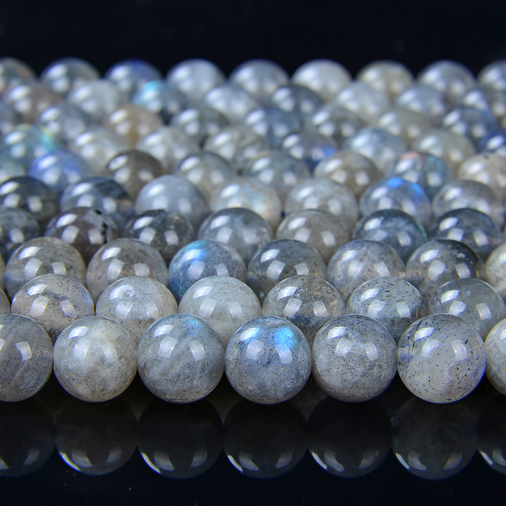 Natural Labradorite Gemstone Beads - Smooth Round - 4mm To 15.5mm Strand