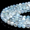 Natural Aquamarine Gemstone Grade AA Micro Faceted Round 2MM 3MM 4MM Loose Beads (P66)