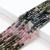 2MM Natural Multi Color Tourmaline Gemstone Grade AA Micro Faceted Diamond Cut Cube Loose Beads (P43)