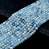 Natural Aquamarine Gemstone Grade AA Micro Faceted Round 3MM 4MM 5MM Loose Beads 15 inch Full Strand (P55)