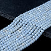 Natural Angelite Gemstone Micro Faceted Round 3MM 4MM Loose Beads 15 inch Full Strand (P57)
