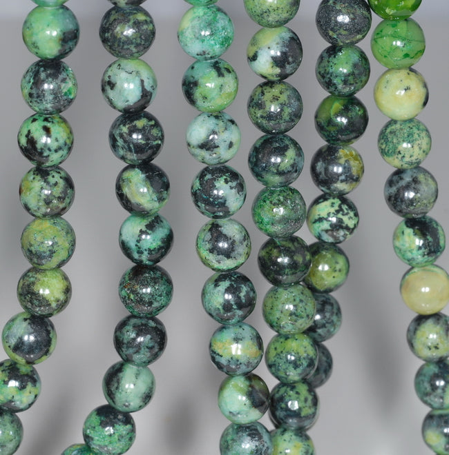 10MM Black Green Chrysoprase Gemstone Round Loose Beads 7