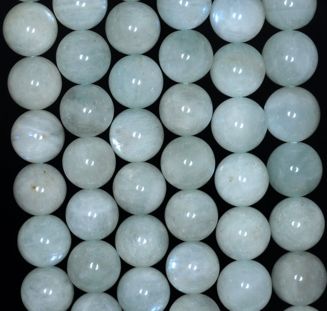 9-10MM Green Moonstone Gemstone Grade AA Round Loose Beads
