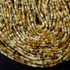 2MM Natural Yellow Opal Gemstone Grade A Micro Faceted Diamond Cut Cube Loose Beads (P42)