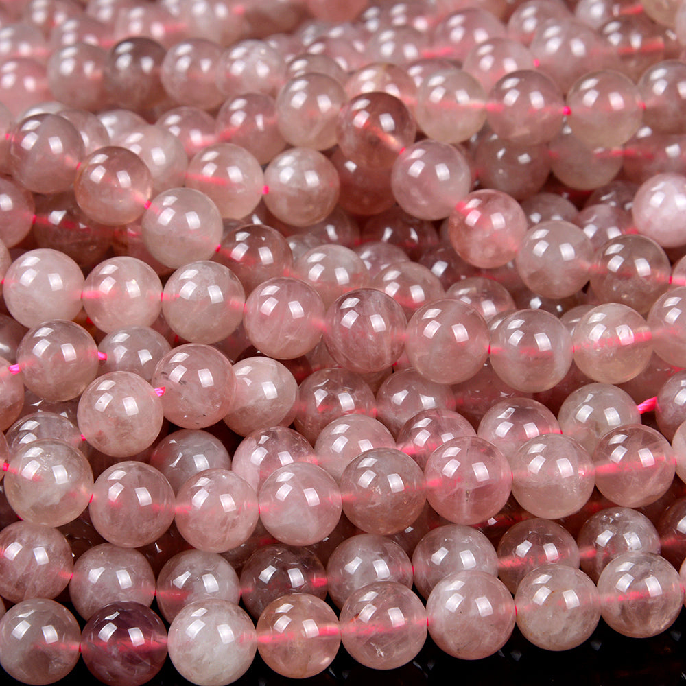 rose quartz seed beads Natural Madagascar Rose Quartz Gemstone Grade AAA Round 6MM 7MM 8MM 9M –  DayBeads