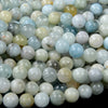 Natural Aquamarine Gemstone Grade A Round 6MM 8MM Loose Beads (D103)