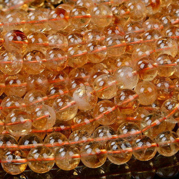 Natural Citrine Gemstone Grade AA Round 4MM 5MM 6MM 7MM 8MM 9MM 10MM Loose Beads (D94)