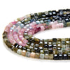 2MM Natural Multi Color Tourmaline Gemstone Grade AA Micro Faceted Diamond Cut Cube Loose Beads (P43)