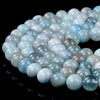 Natural Aquamarine Gemstone Grade AA Round 8-9MM 9MM Loose Beads 15 inch Full Strand (D408)
