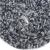 Natural Black Tourmaline Rutilated Quartz Gemstone Grade AAA Round 2MM 3MM Loose Beads 15 Inch Full Strand (P63)