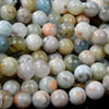 Natural Flower Aquamarine Gemstone Grade A Round 8MM Loose Beads (D106)
