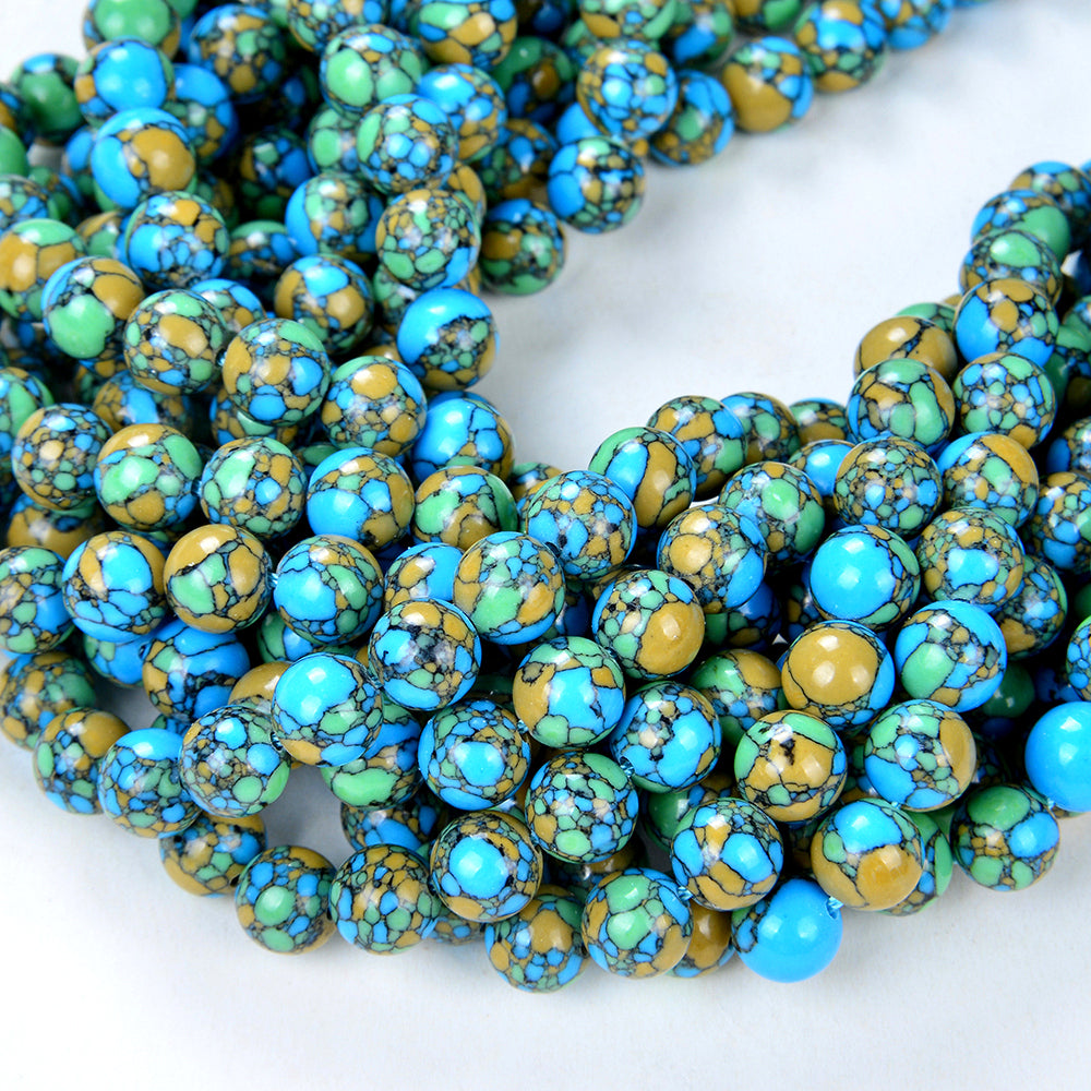 Old Turquoise Beads for Jewelry Making Gemstone 4mm Round Green