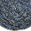 2MM Natural Dumortierite Gemstone Grade A Micro Faceted Diamond Cut Cube Loose Beads (P43)