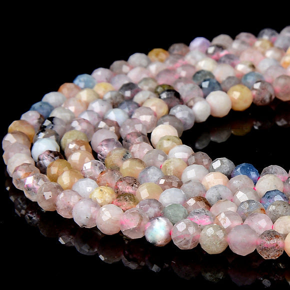 Natural Morganite Gemstone Grade AA 4MM Micro Faceted Round Loose Beads 15 inch Full Strand (80018184-P94)