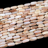 Natural Mother of Pearl Shell MOP Gemstone 10X22MM Rectangle Tube Loose Beads (D434)