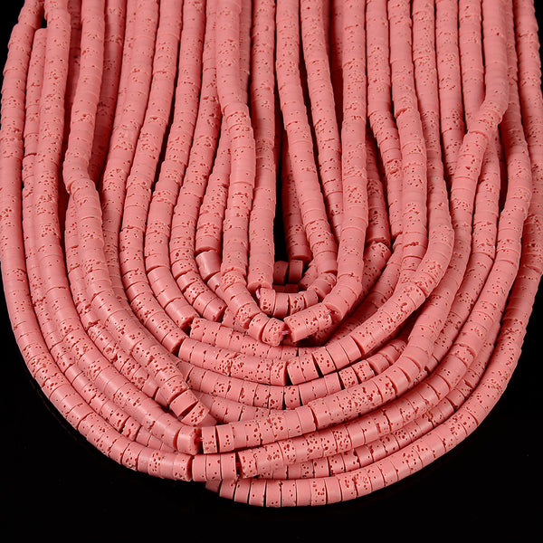 Pink Lava Gemstone Rondelle Heshi Slice 4X2MM 6X3MM Loose Beads (D645)