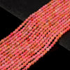 Orange Pink Jade Gemstone Round 4MM Loose Beads 14.5 inch Full Strand (80020080-D617)