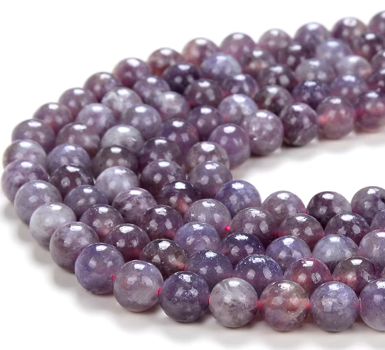 Natural Purple Tourmaline In Lepidolite Gemstone Grade AAA Round 5MM 6MM 7MM 8MM 9MM 10MM Loose Beads (D476)